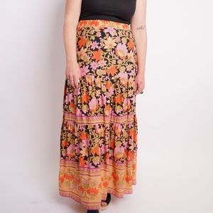 Boho floral maxi skirt .